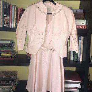 Vintage Pink Dress Suit-XS Jackie O Style Retro